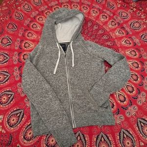 Am Eagle Heathered Gray Hoodie SP faux shearling